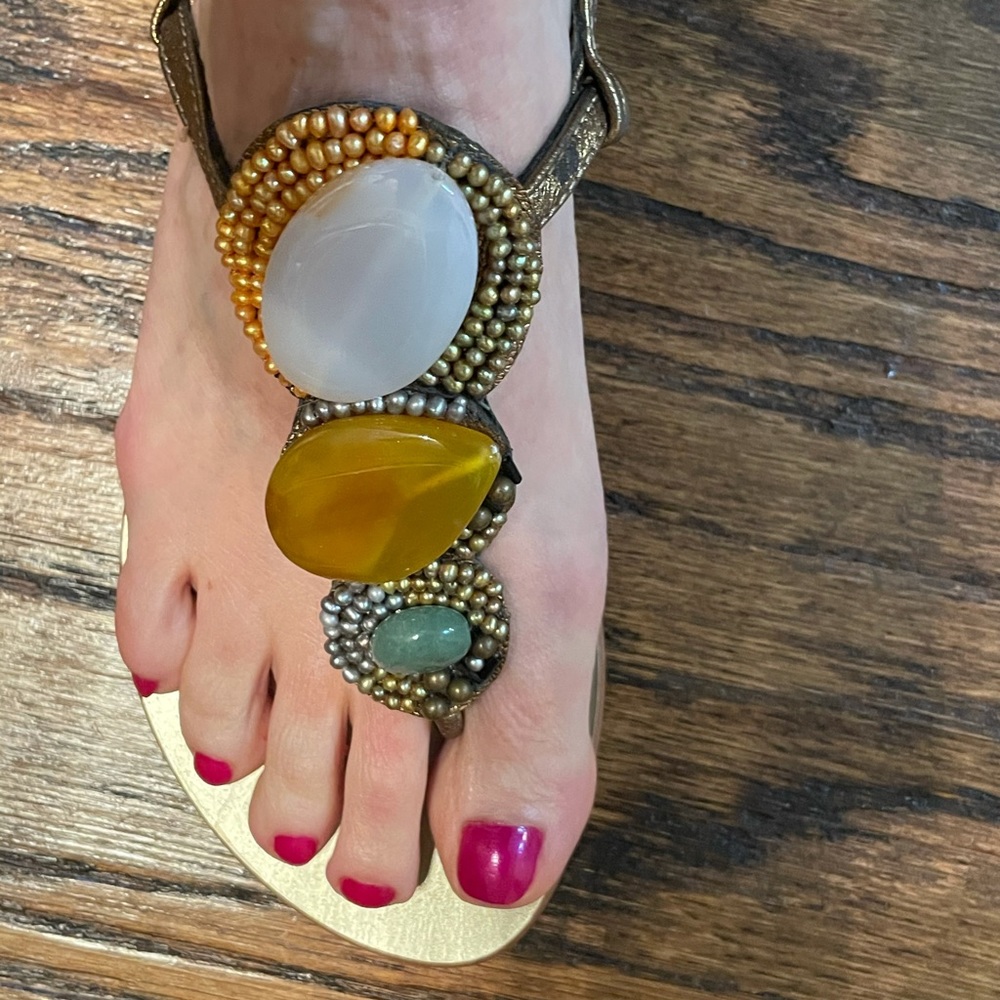 Beautiful Bo’em sandals with jewels and beading